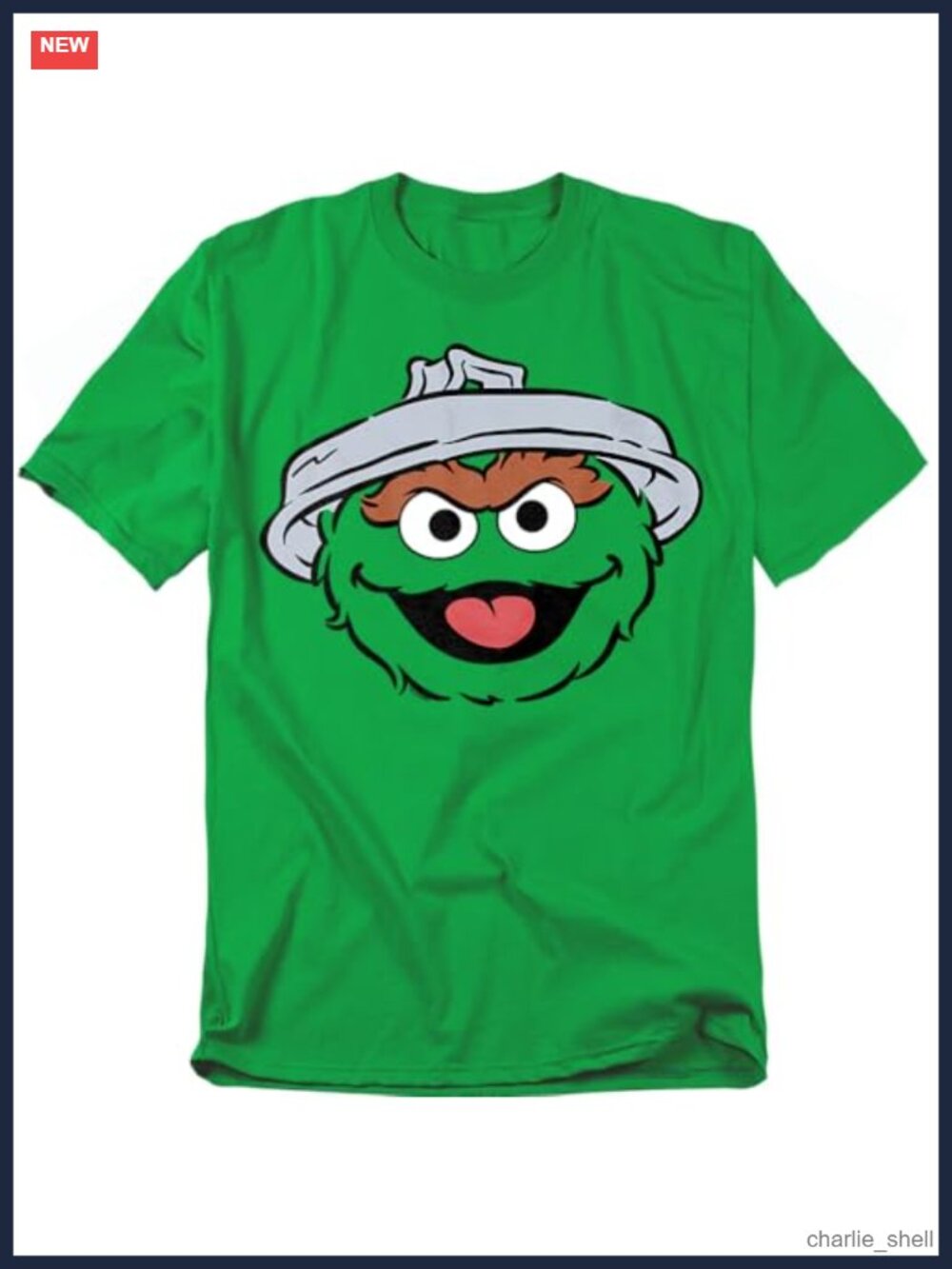 Sesame Street Oscar the Grouch Full Face Unisex T-Shirt Cotton Crew Neck